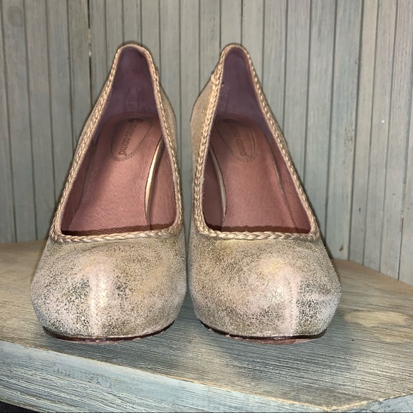 Cordon Como Gold Leather Platform Heels Made in Brazil 8 - Picture 3 of 9